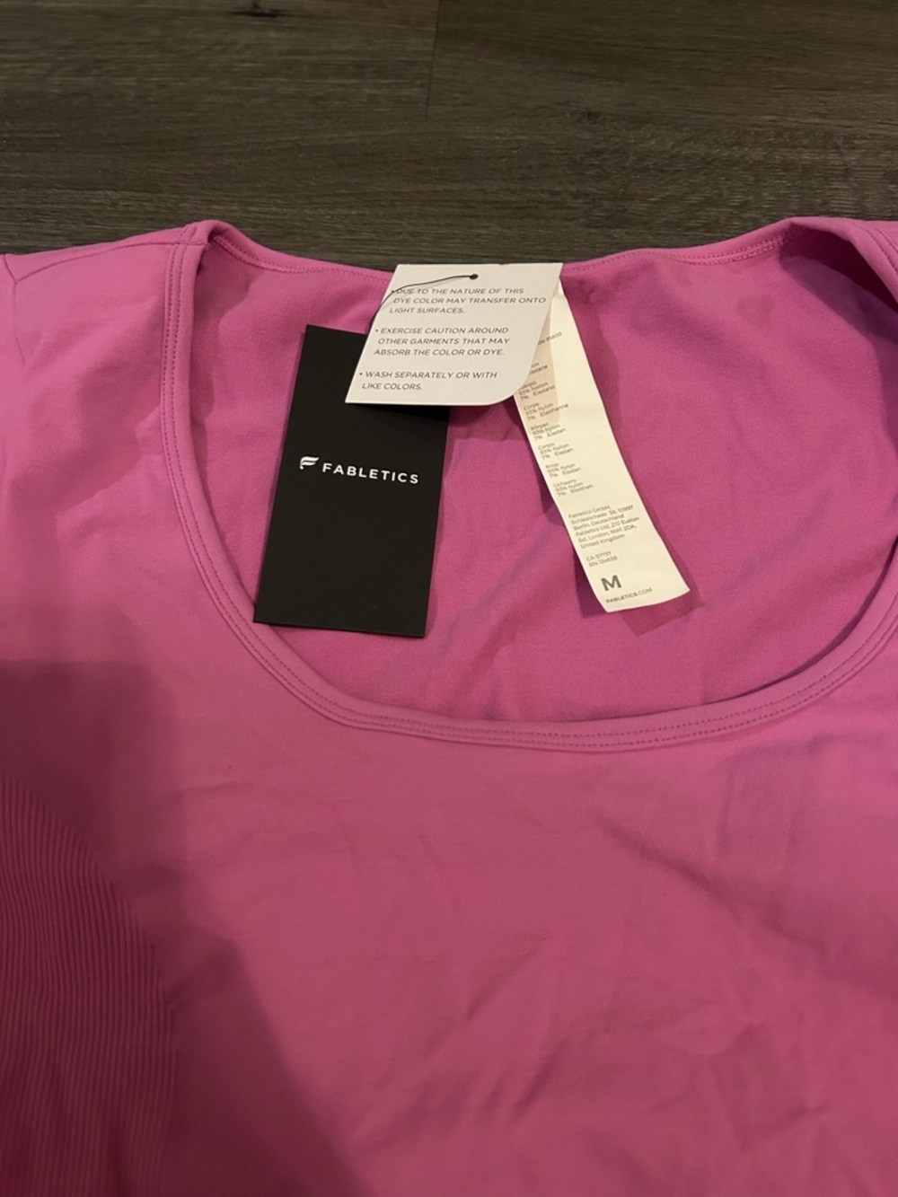 Fabletics Pink Scoop Neck cropped Tee